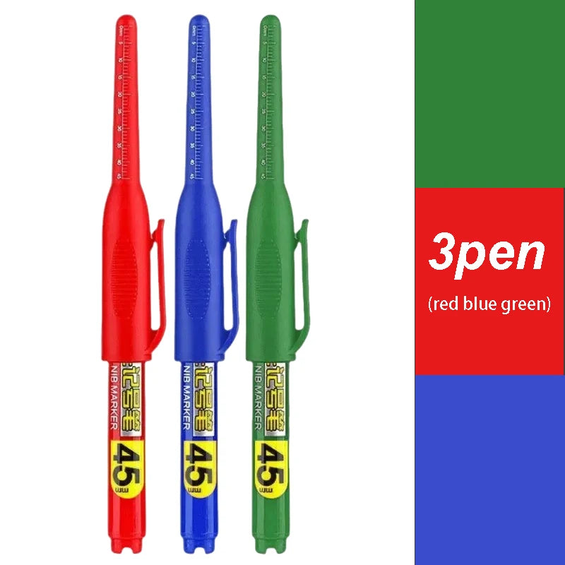 1- Waterproof Deep Hole Marker Pens Long Nib Head Carpenter Pen Black