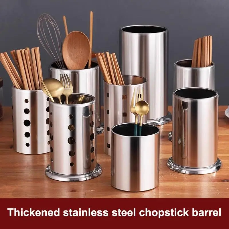 Stainless Steel Cutlery Holder Chopstick Storage Organizer Container Qme
