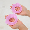 Flower-shaped Silicone Hair Wrap Waterproof Solid-color Spa Headband Qme Pink