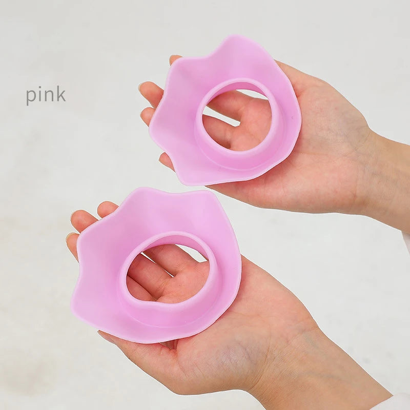 Flower-shaped Silicone Hair Wrap Waterproof Solid-color Spa Headband Qme Pink