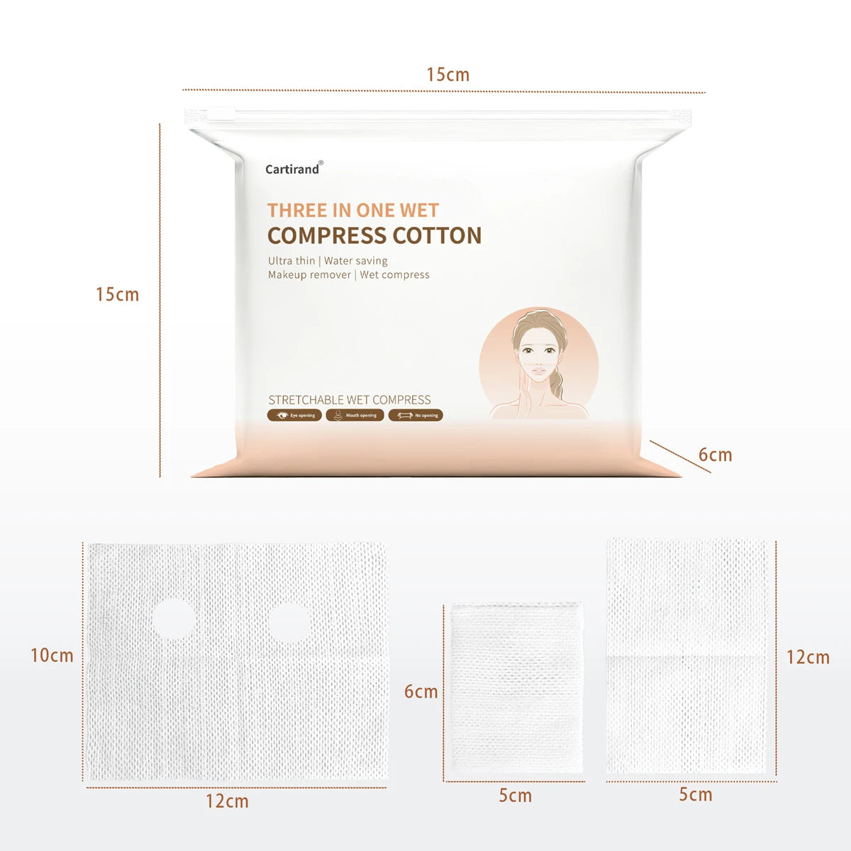 Stretchable Moisturizing Cotton Pads Hydrating Towels Compresses Qme