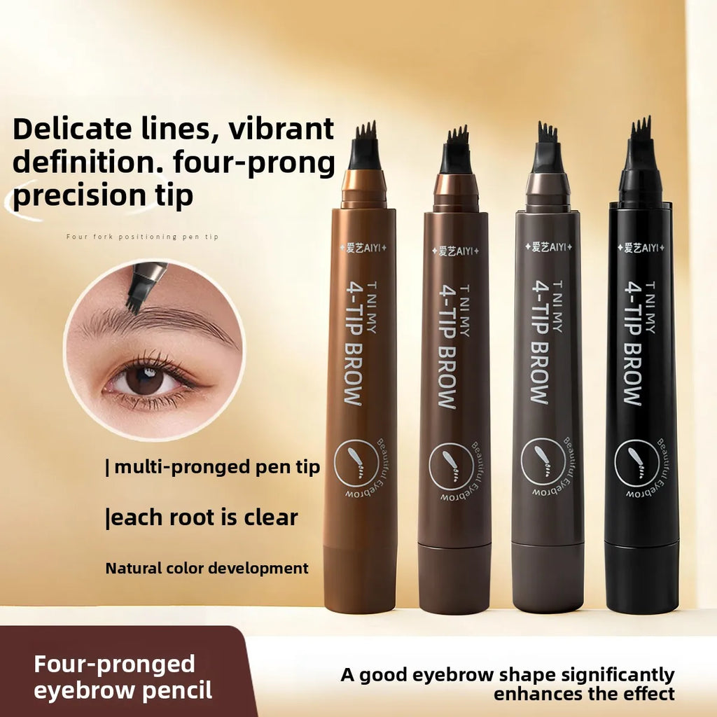 4-Tip Tattoo Brow Pen AIYI Waterproof Natural Hair-like Strokes Long Qme