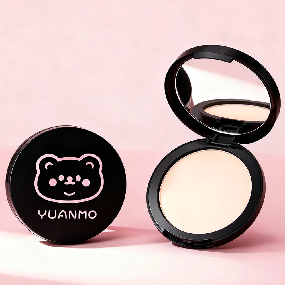 Transparent White Pressed Powder Oil Control Brighten Matte Whitening Face Base Foundation Compact Concealer Makeup Cosmetics Qme