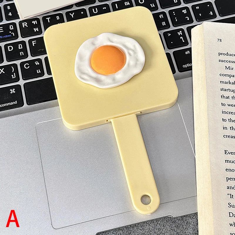 Portable Handle Mirror Comb Yellow Square Makeup Personal Care Use Qme A