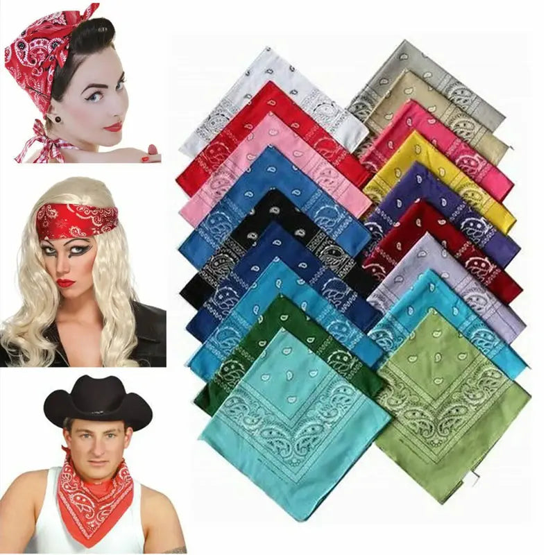 1PC Unisex Fashion Printed Square Scarf Cycling Bandana Fishing Sun Protection Neck Cover Scarves Handkerchief Outdoor Headwear Qme