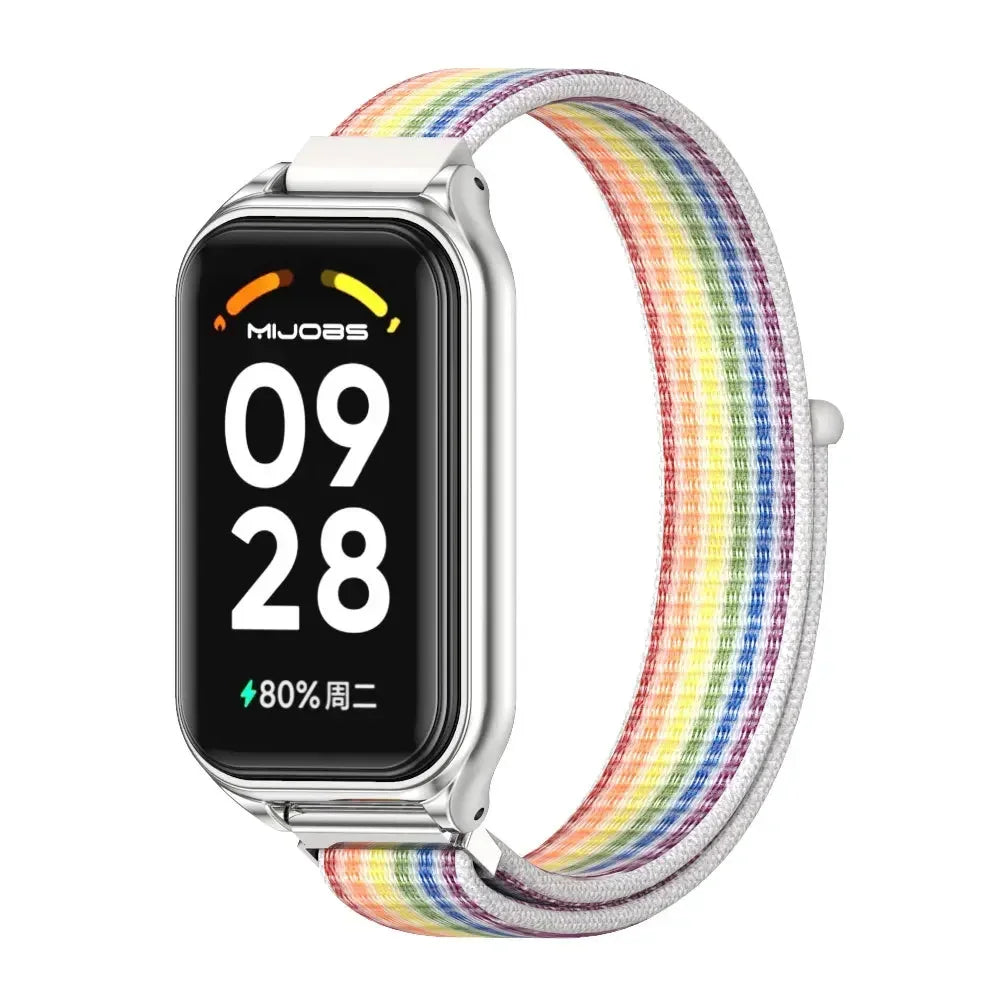 For Redmi Band 2 Strap Nylon Loop Bracelet for Xiaomi Redmi Smart Band 2 Correa Smart Watch Wrist Belt Accessories Qme MS For Mi Band 8 Active