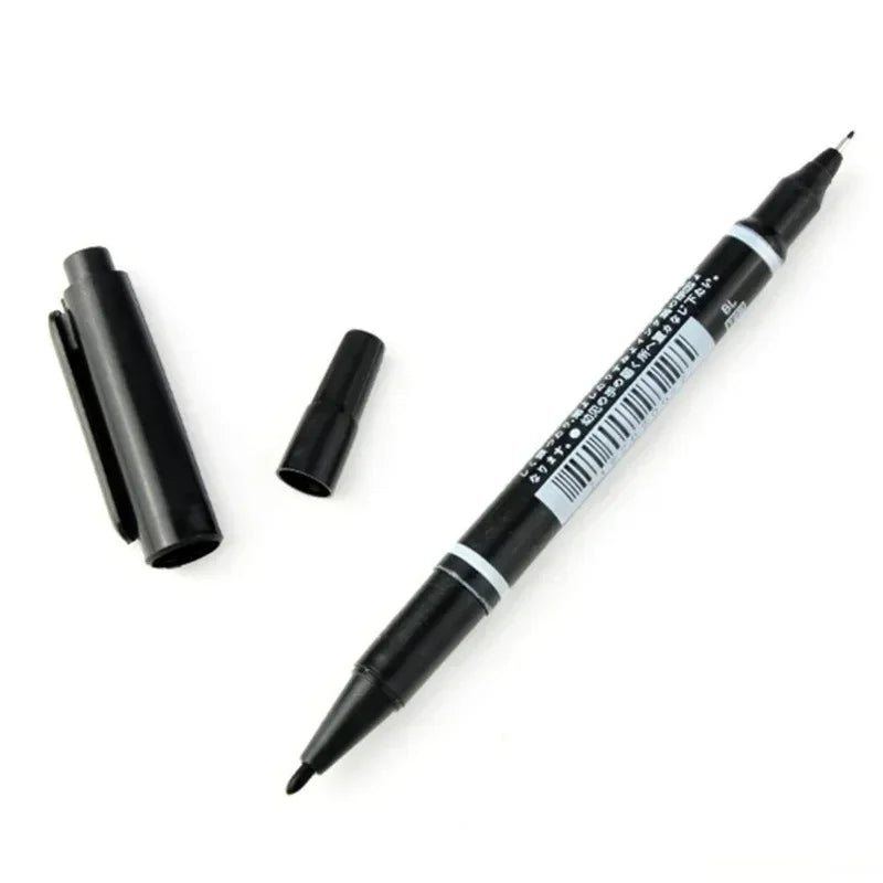 5/10Pcs Double Headed Marker Pen Oil Quick Drying Marker Pen Art Specific Marker Pen Fine Black Water-based Hook Pen Wholesale Qme