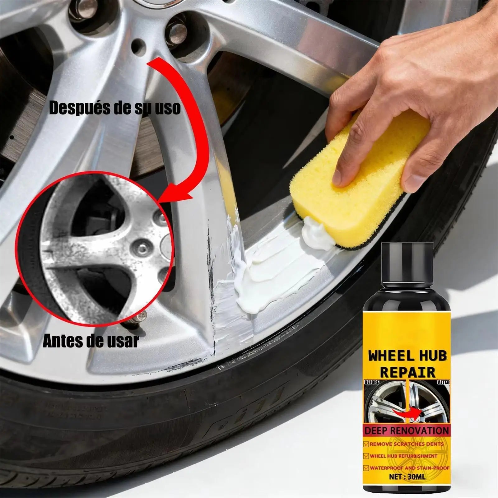 NEW Wheel Hub Scratch Paste Shine Restorer Easy Application Automotive Wheel Repair Cream For Truck RV Caravan Workshop Garage Qme