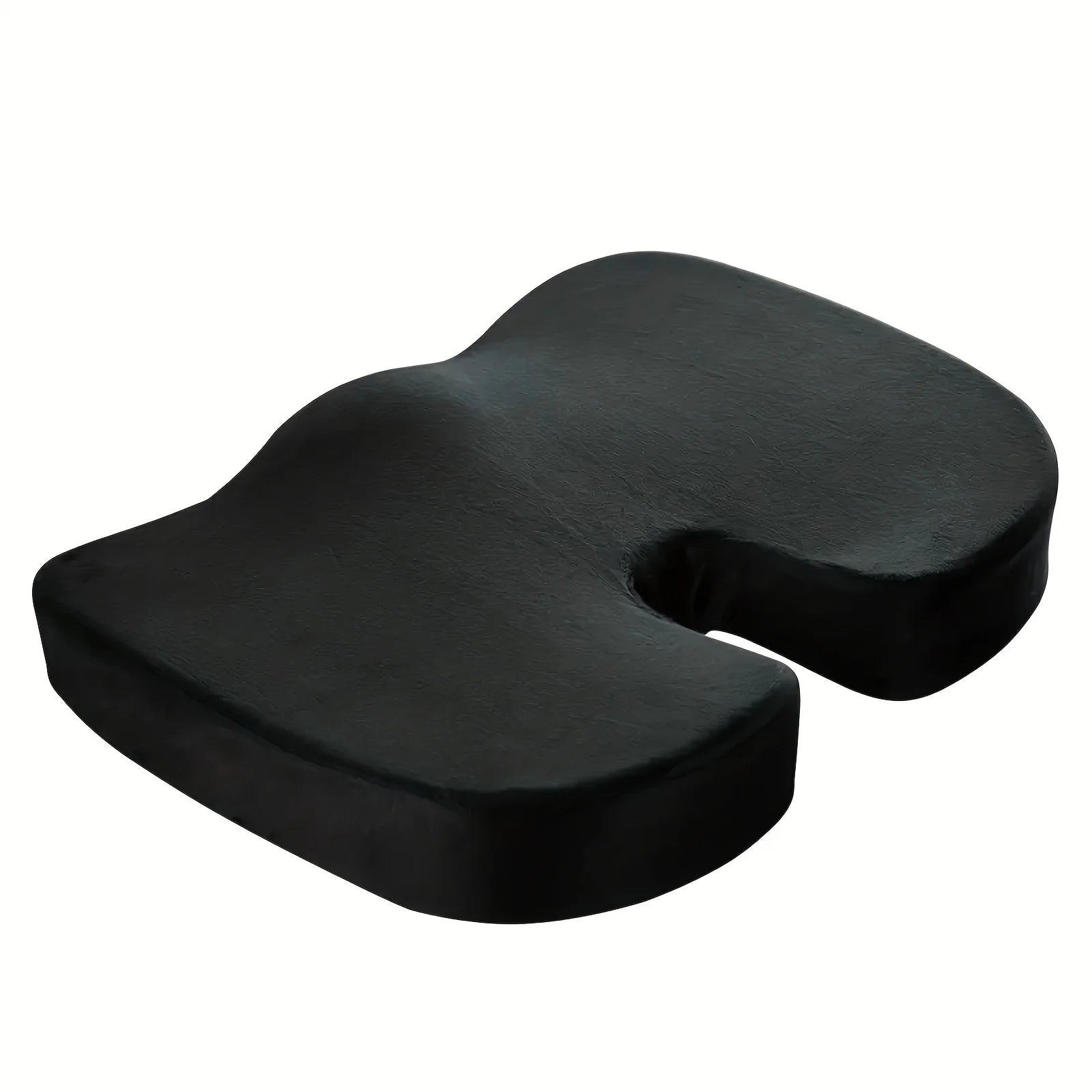 Office Chair Seat Back Cushion Memory Foam-like Support Removable Qme black