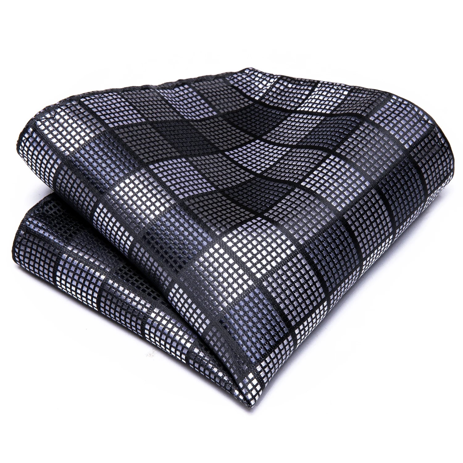 Hi-tie Grey Pink Red Plaids Geometric Tie Men Hanky Cufflink Fashion Qme