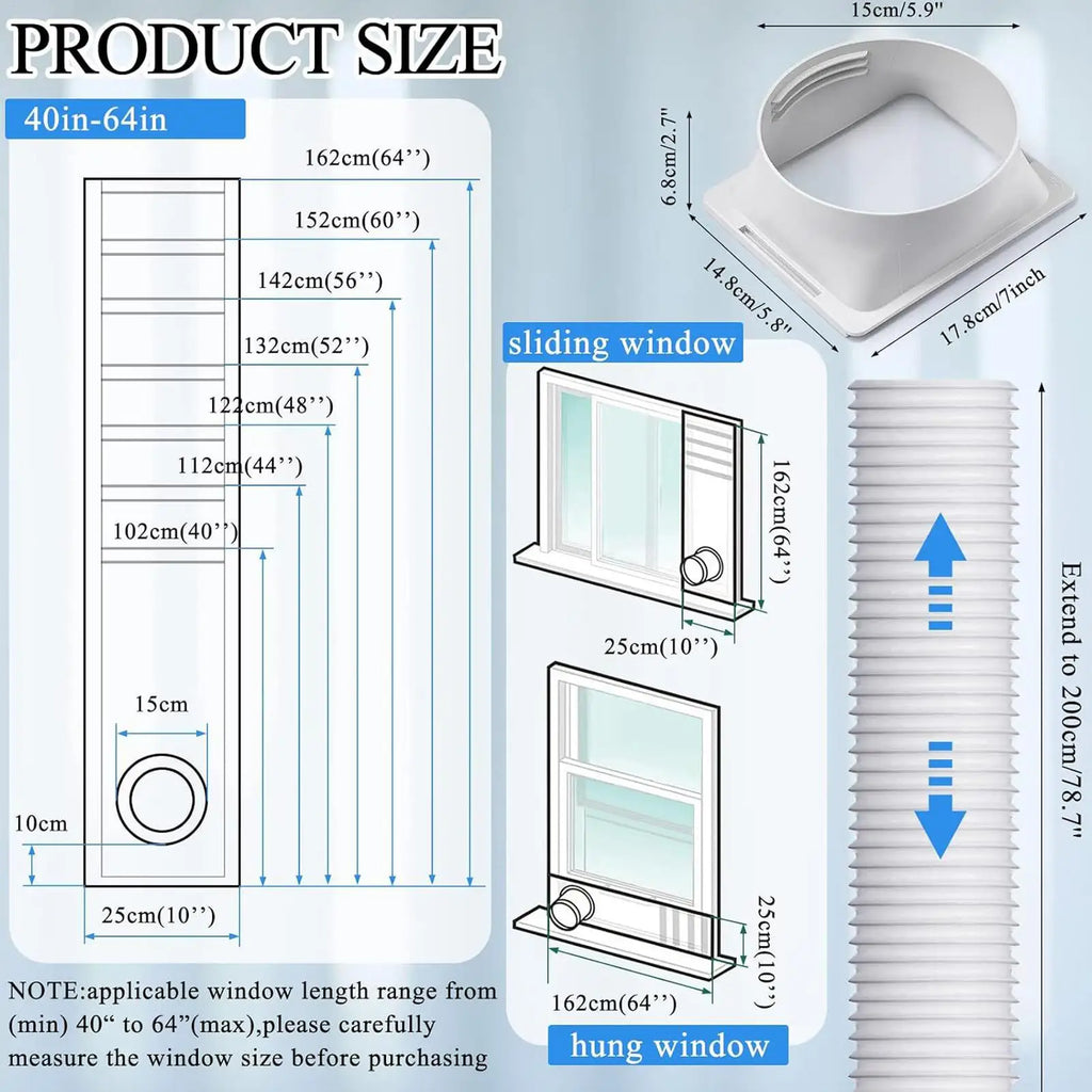 Portable AC Window Vent Heat Insulation Seal Fabric Air Conditioner Qme