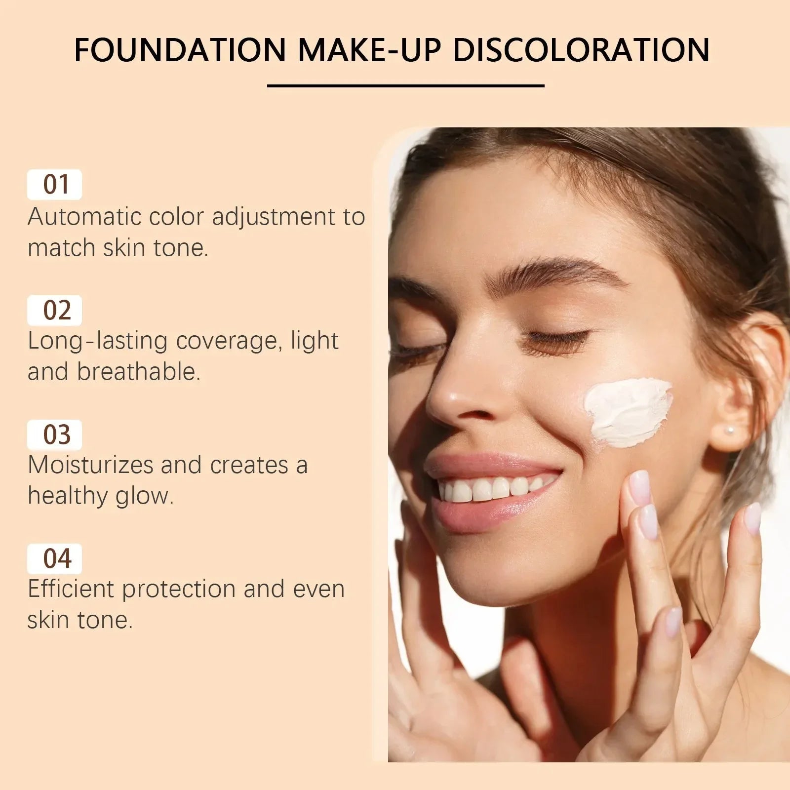Color Changing Foundation Makeup Concealer Long Lasting Moisturizing Nourishing Oil-Control Skin Face Base Cosmetics Qme