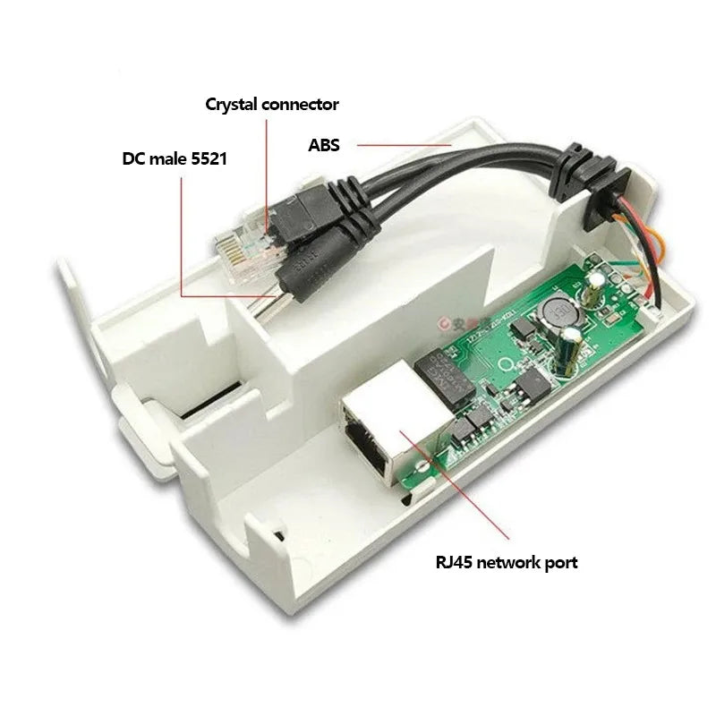 2pcs POE Splitter Power Module 48V 12V 100Mbps Transmission with Isolation Power Over Ethernet Adapter Qme