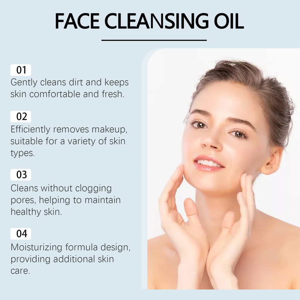 Makeup Remover Oil Purifying Pores Gentle Soothing for Face Eyes Lips Non-Tightening Refreshing Moisturizing Facial Cleanser Oil Qme