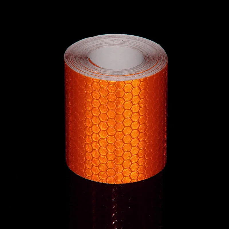 1/3M Reflective Car Stickers Waterproof Self-Adhesive Safety Warning Tape Strong Adhesive Reflectors Conspicuity Strip for Truck Qme Orange 5M 1mm