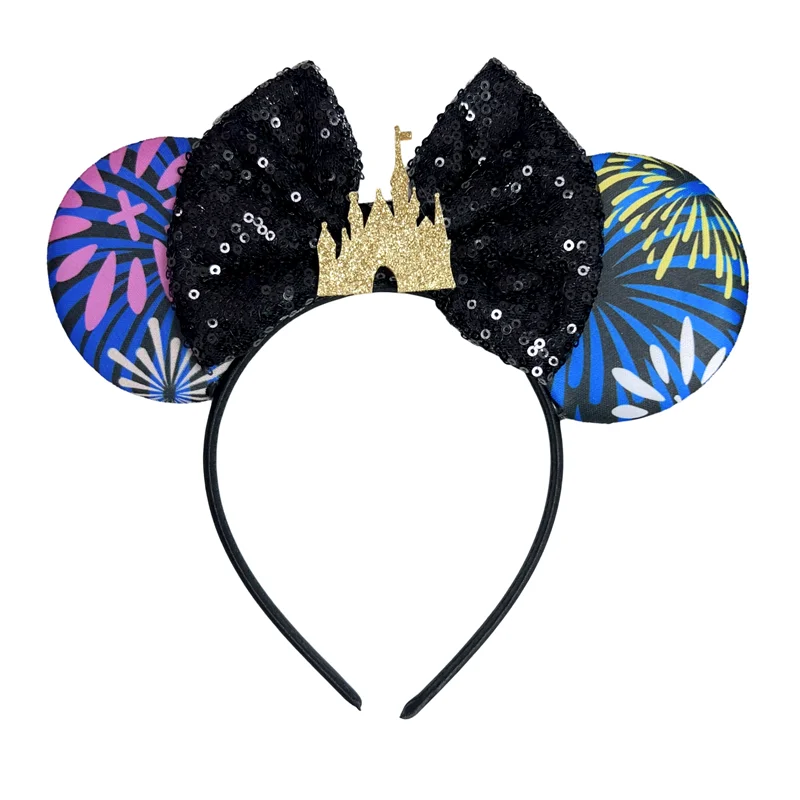 New Glitter Crown Castle Hairband Girls Princess Party Headwear Sequins Mouse Ears Bow Headband Hair Accessories Kids Boutique Qme Headband 7