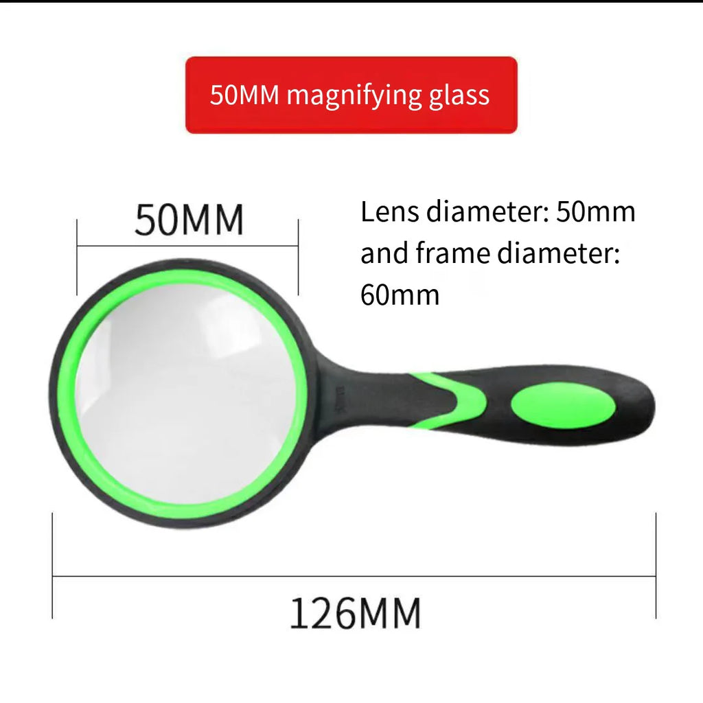 10X Magnifying Glass Kids Seniors Handheld Reading Magnifier Lens Qme Green 10X