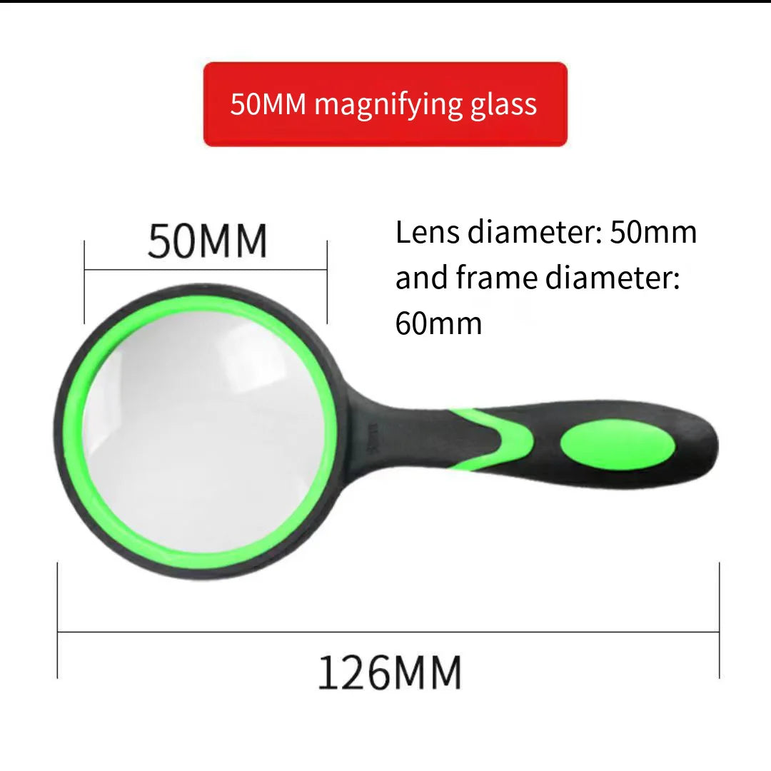 10X Magnifying Glass Kids Seniors Handheld Reading Magnifier Lens Qme Green 10X