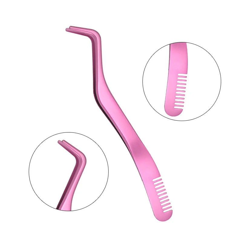 Eyelash Comb Tweezers Stainless Steel Anti-static Non-magnetic Qme