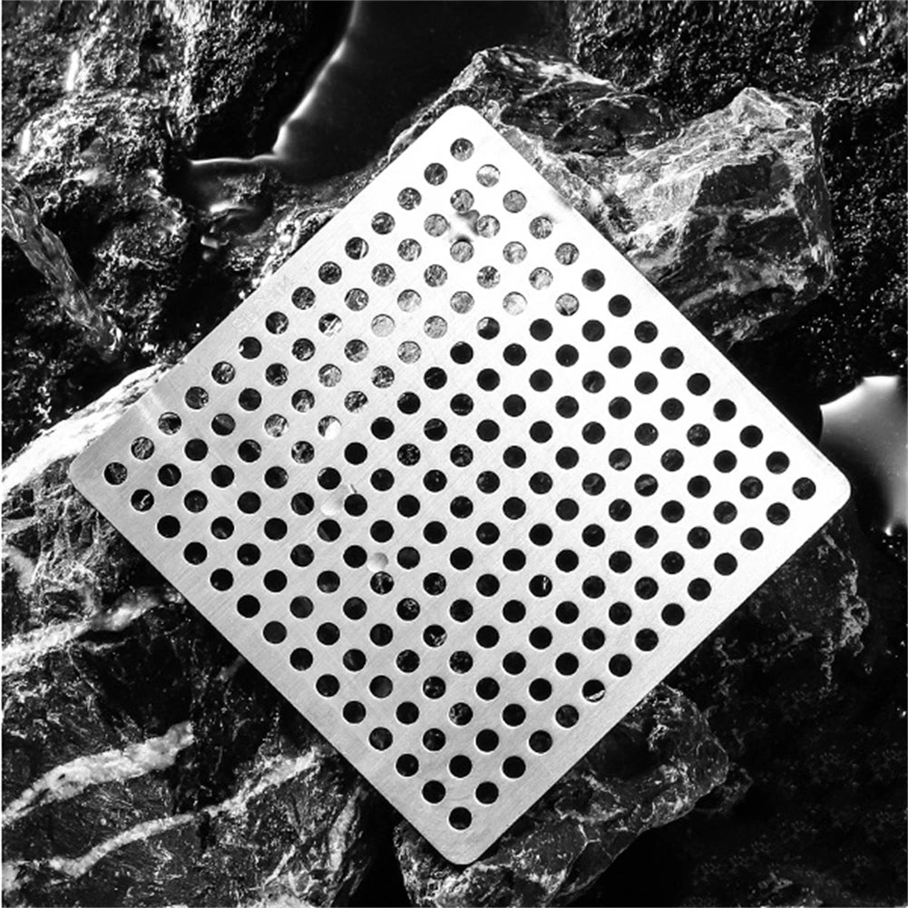 Square Drain Cover Stainless Steel Bathroom Shower Sink Strainer Drain Hair Filter Cover Bathroom Kitchen Sink Drain Protector Qme