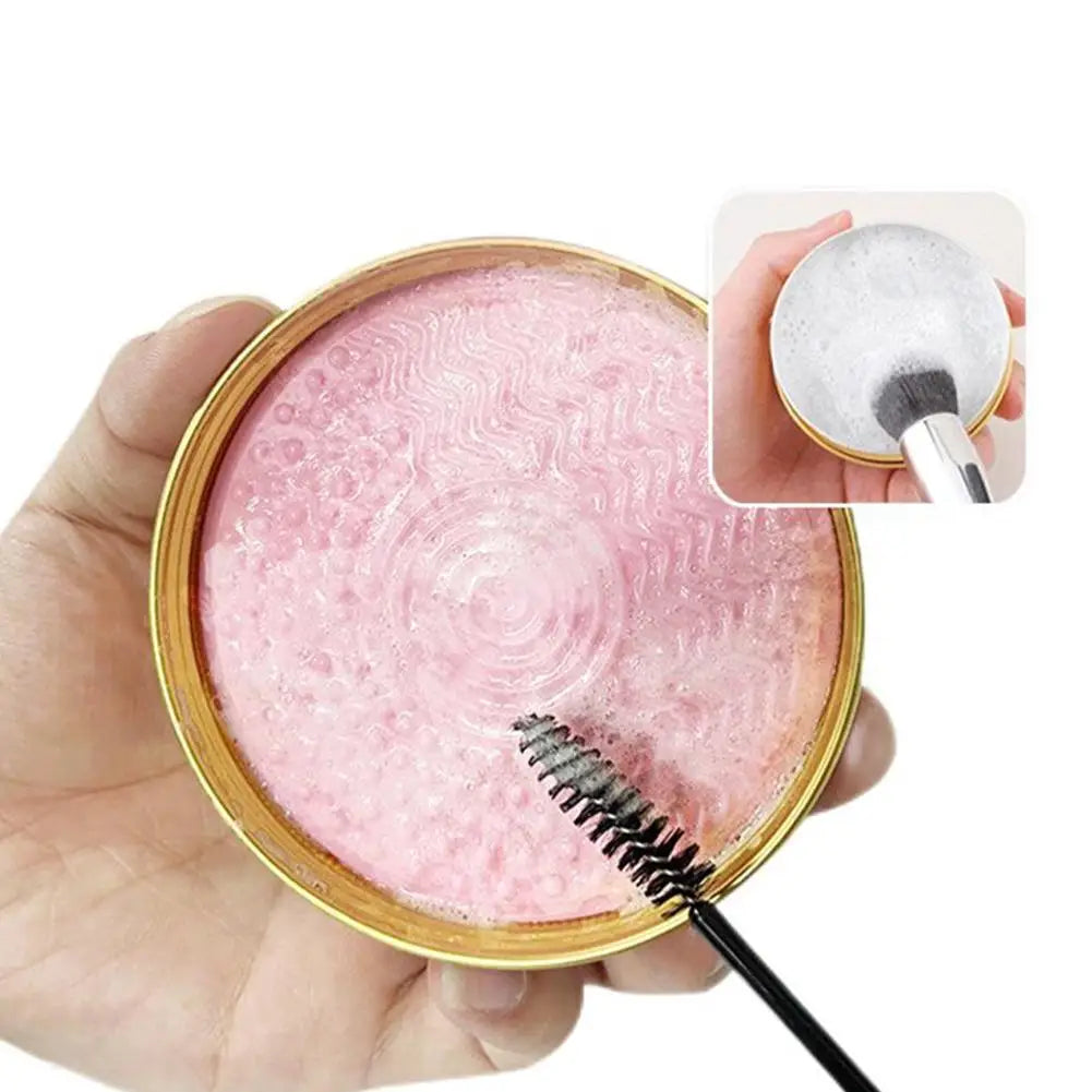 Makeup Brush Cleaning Soap Portable Case Cleaner Pad Washing Qme