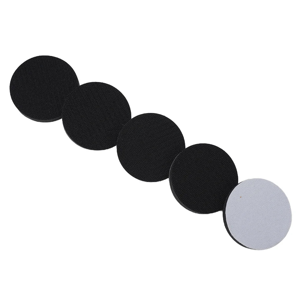 5 Pieces of 5 X 50mm Soft Sponge Interface Pad Hook Sandpaper Pad for Sanding, Polishing and Grinding Disk Baseplates Qme