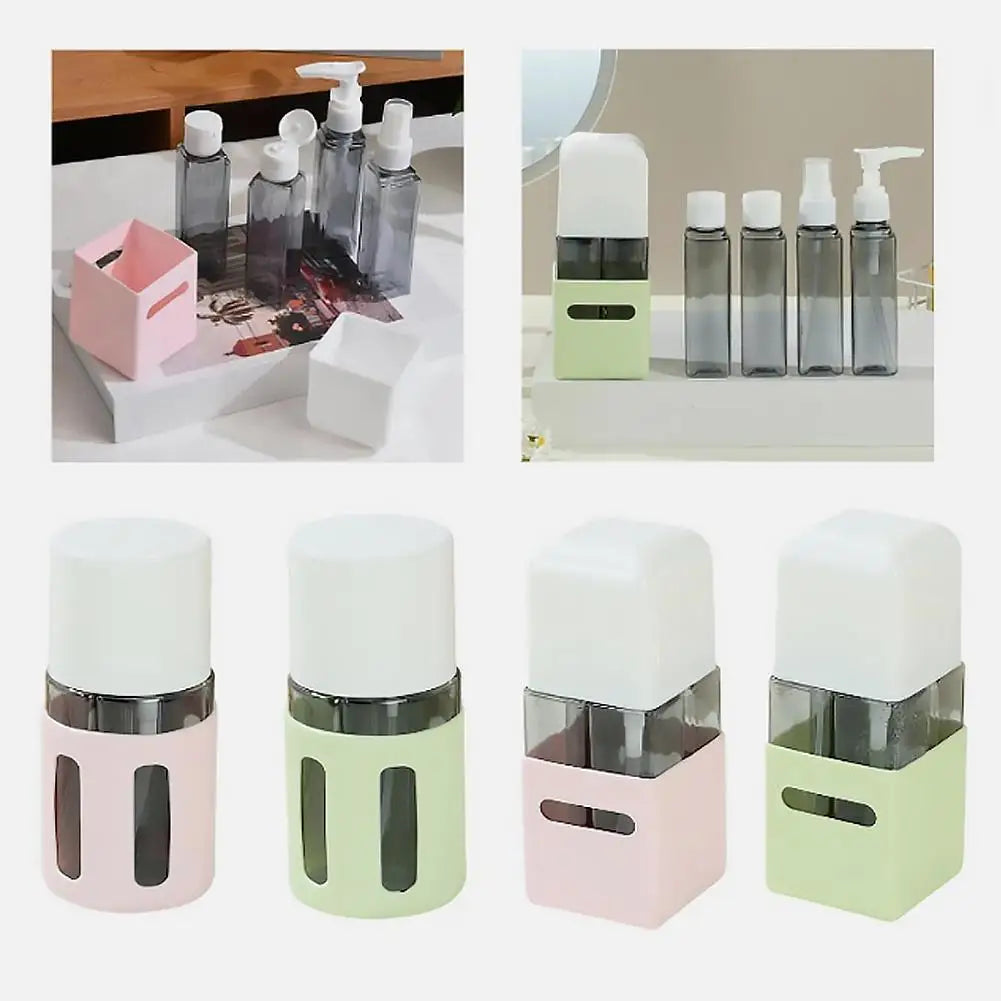 Refillable Travel Dispenser Bottle 4in1 Combination Shampoo Qme
