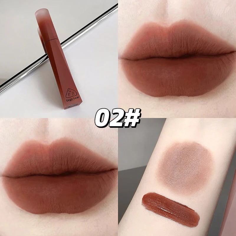 Gege Bear Velvet Matte Soft Lip Glaze Autumn&winter Reddish-brown Qme GX1557-02