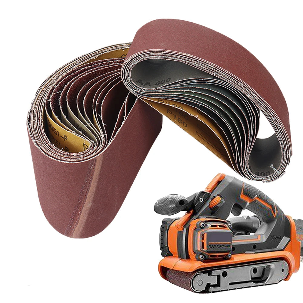 10pcs 75x533mm Sanding Belts Abrasive Bands for 3x21'' Sanders Belt Sander Abrasive Tools Woodworking Metal Polishing Qme