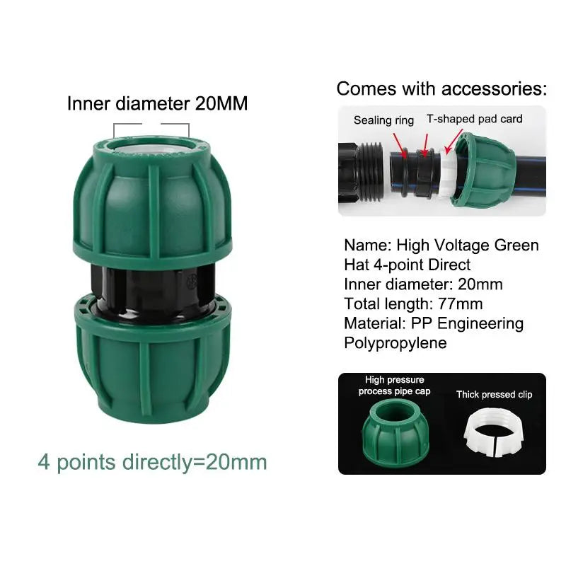 PE Pipe Fittings Quick Connectors Tap Water Pipes Heatless Joints Valves Direct Elbows Tees For Plumbing Irrigation DIY Repair Qme A1
