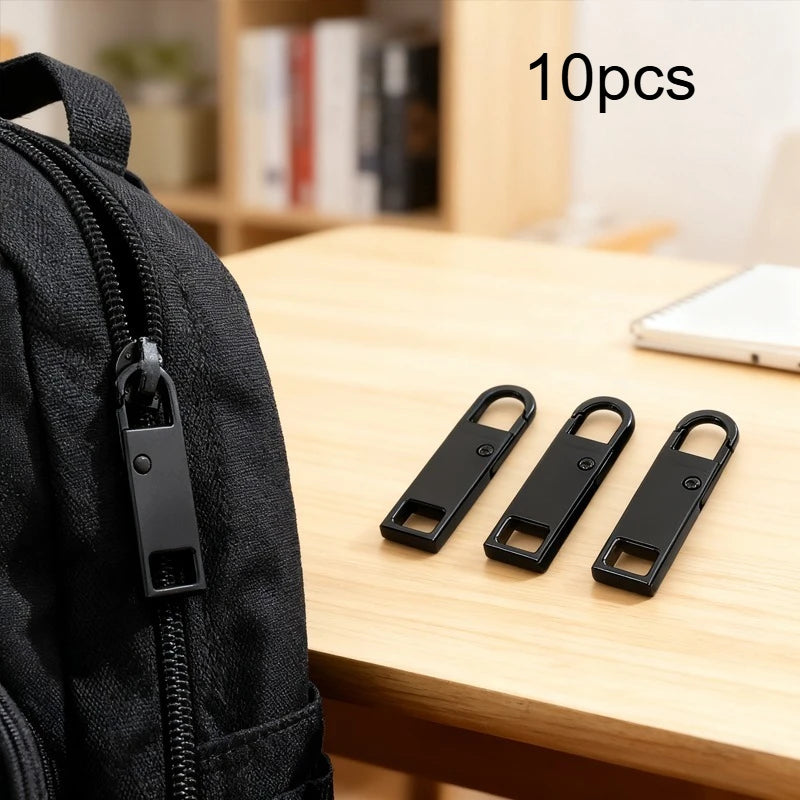 Zipper Handle Mend Fixer Tab Metal Zipper Pull Replacement for Luggage Clothing Jackets Boots Qme 10pcs