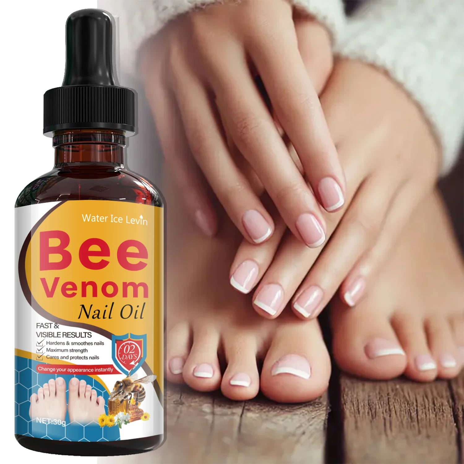 Bee Venom Nail Oil with Salicylic Acid - Fast Visible Results to Harden, Smooth & Strengthen Nails. Maximum Strength Care Qme