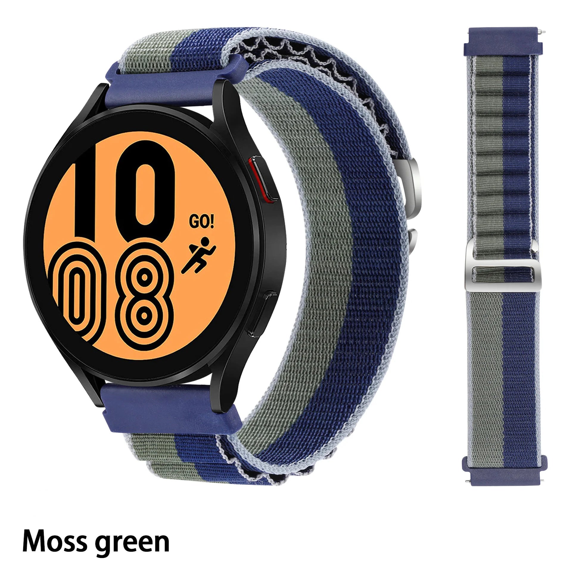 Suitable for Quartz Samsung Watch 4/5/6 20mm 22mm Nylon Quick Release Outdoor Strap Huawei GT3 High Mountain Loop Watch Bands Qme Green Blue 20mm