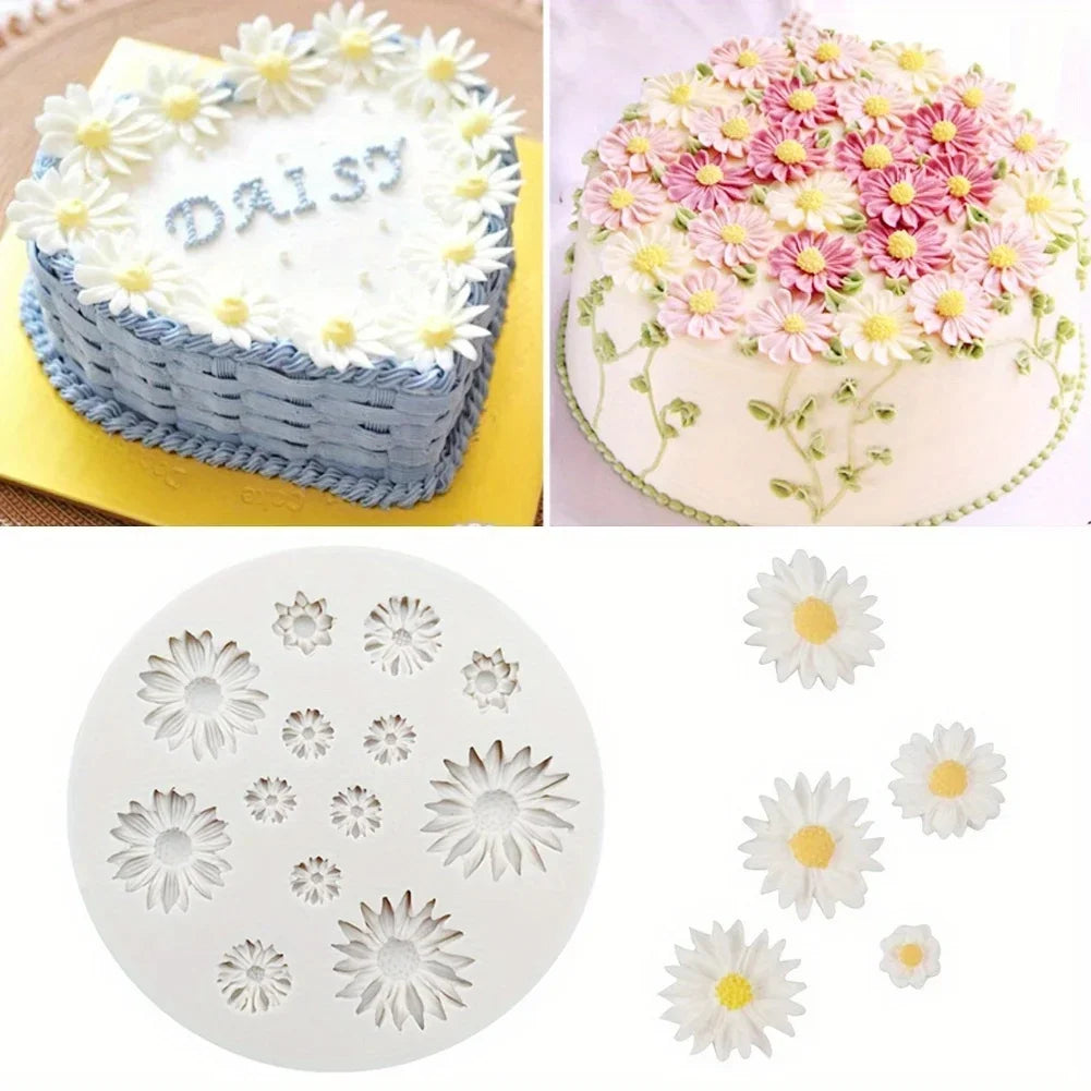 1pc chrysanthemum silicone cake mold,a decorative baking tool for DIY epoxy molds that makes your cakes look even more beautiful Qme