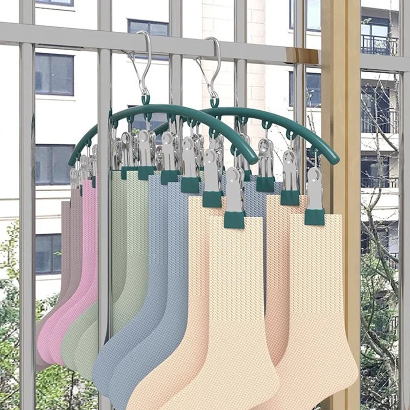 Non-slip Clothes Rack Underwear Clip Towel Hanger Stainless Steel Qme