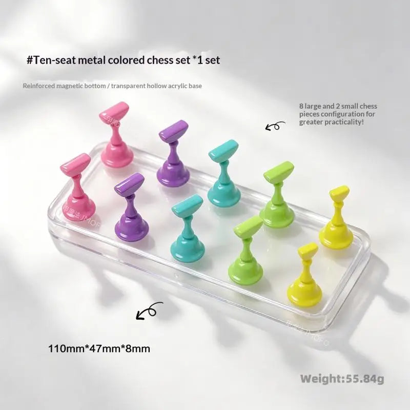 Nail Tips Magnetic Stand 1 Display Practice UV Gel Polish Perfect Art Qme