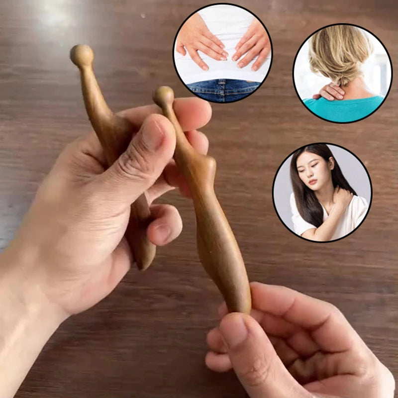 Neck Foot Wood Trigger Point Massage Gua Sha Tools Home Gym Qme