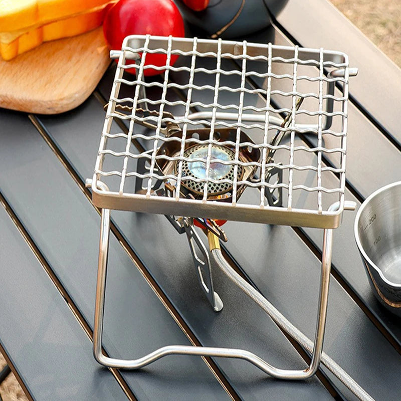Outdoor Stainless Steel Camping Grill Portable Foldable Mini Rack Qme