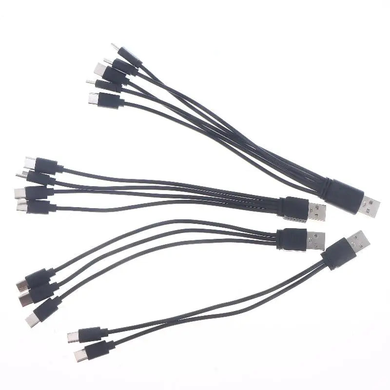 1 USB Type-c Splitter Adapter Cable 2 3 4 5 Port C Multiple Charging Qme