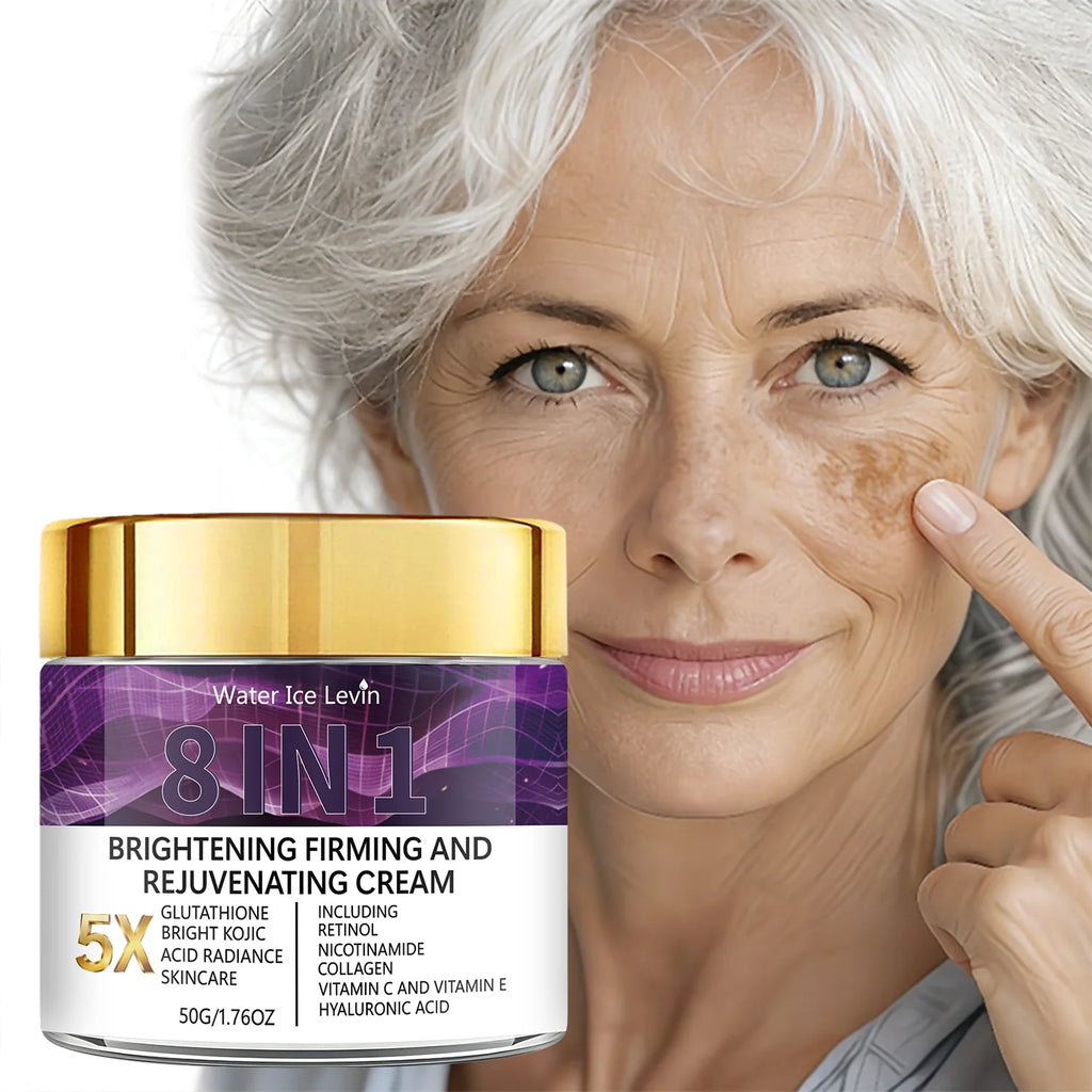 5X Glutathione Brightening Cream - 8-in-1 Firming & Rejuvenating, Retinol & Kojic Acid for Radiant, Glowing Skin Qme