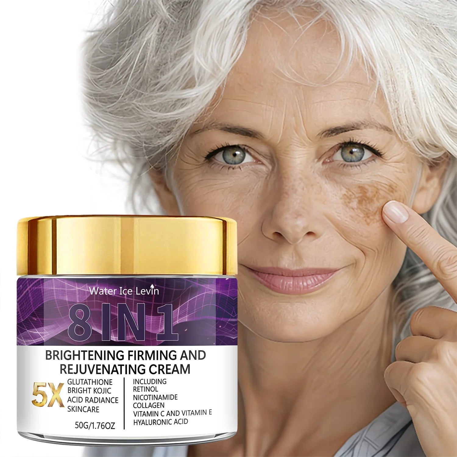 5X Glutathione Brightening Cream - 8-in-1 Firming & Rejuvenating, Retinol & Kojic Acid for Radiant, Glowing Skin Qme