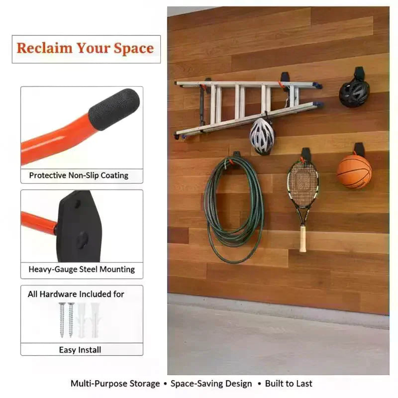 1PCS Heavy Duty Wall Mounted Tire Storage Hooks Set Steel 20-30kg Load Bearing Galvanized Rustproof Garage Garden Warehouse Qme