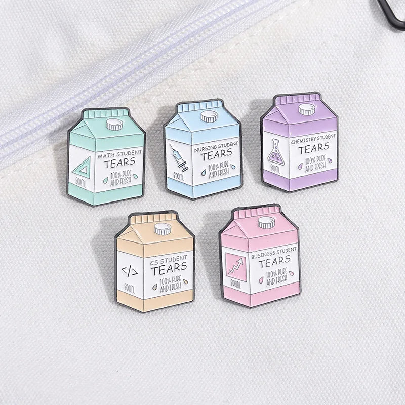 Nursing Chemistry Math CS Enamel Pins Business Student Tears Container Brooches Backpack Decoration Lapel Badge Jewelry Gifts Qme