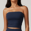 A Strapless Yoga Vest for Women Sexy Beautiful Back Sports Bra for Women's Underwear Gym Shock-absorbing Quick Drying Fit Top Qme badge blue XL