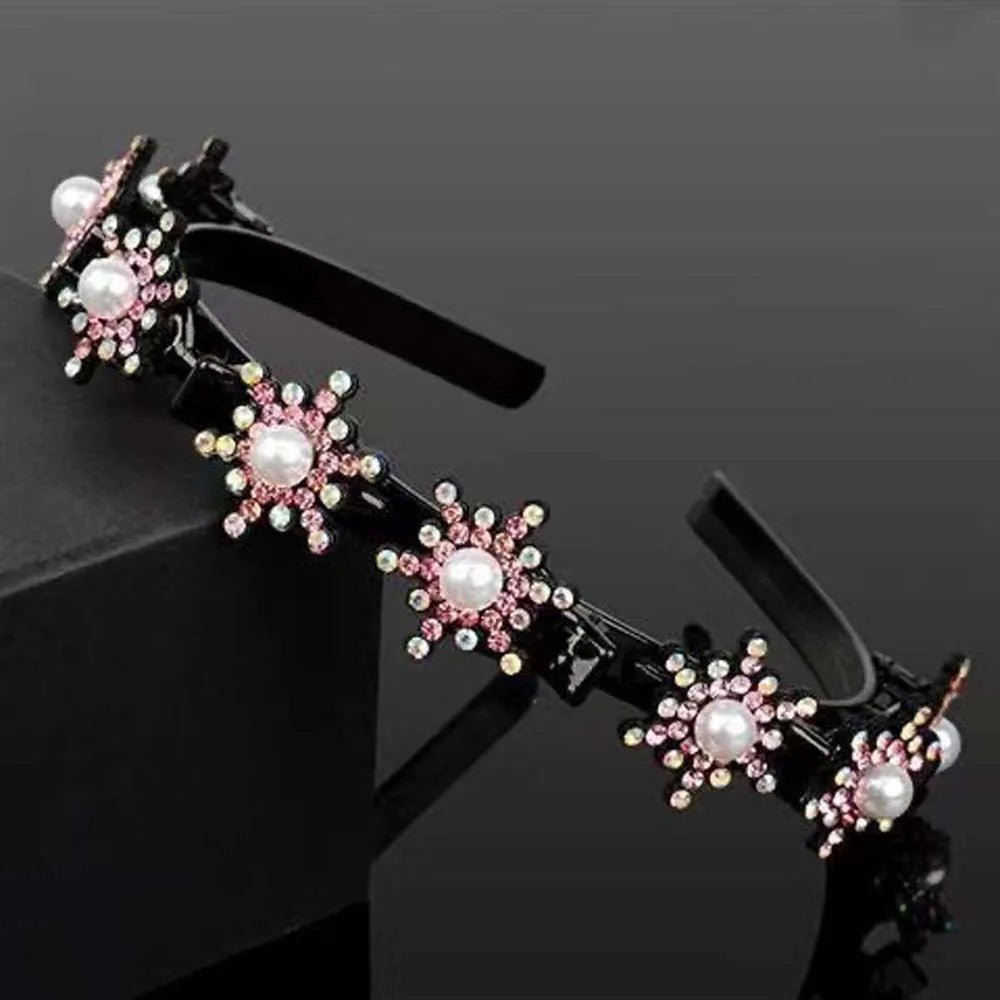 Elegant Hair Bands Clips Sweet Snowflake Star Women Pearl Hoop Qme Style 9