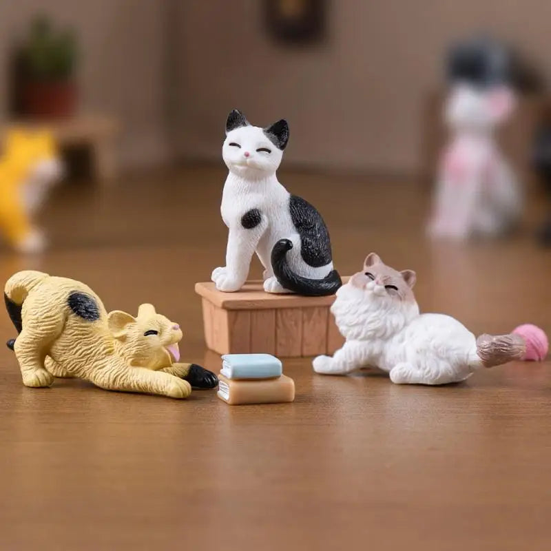 3 Animal Miniature Fairy Garden Decoration Kitten Figurine Home Decor Qme