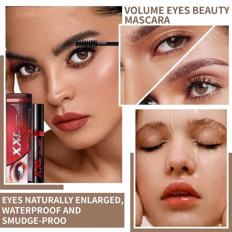 3D Mascara Waterproof Extra Volume Long -lasting Hyper-Curl Lengthening Eyelash Non-smudging Eyelashes Black Mascara Makeup Qme