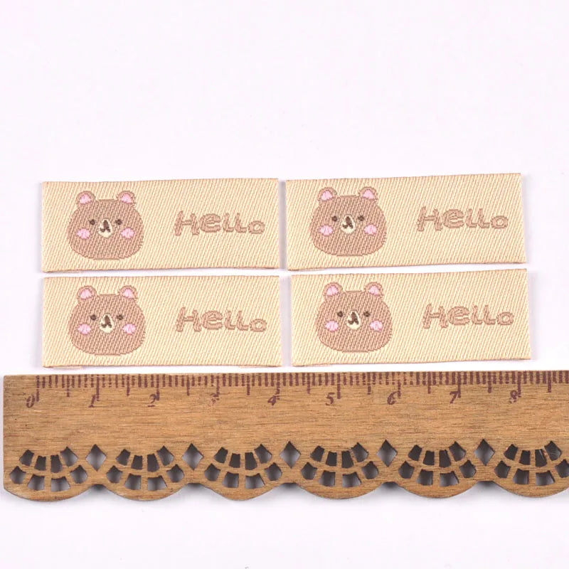 50Pcs Cute Animal "Hello" Letter Embroidery Cloth Labels For Kid DIY Garment DIY Crafts Supplies Sewing Accessories Tags c3503 Qme