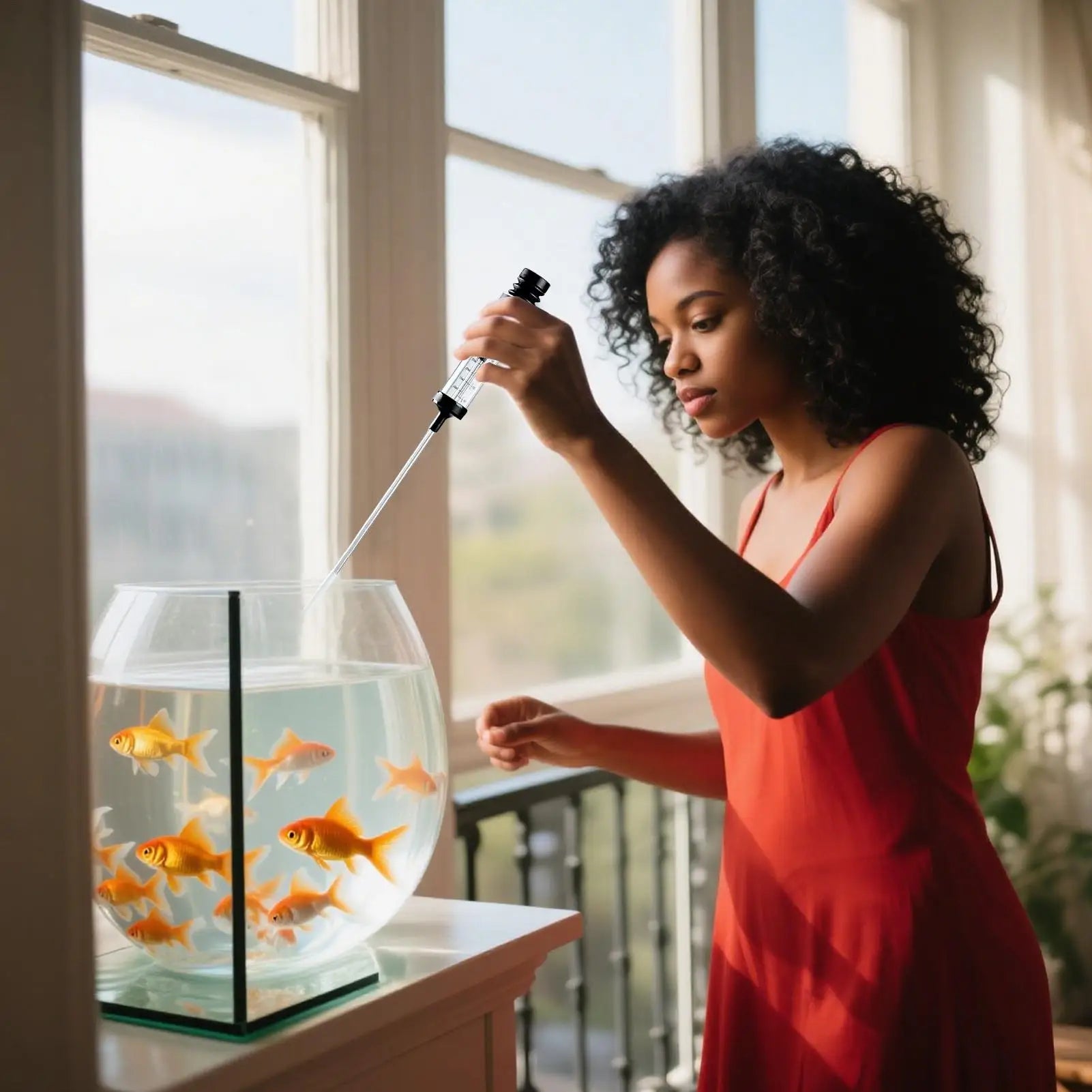 Fish Tank Cleaner Vacuum Water Vacuum for Fish Tank Pump Tools Cleaning Feeder Manual Filter Suction Waste Remover for Pond Reef Qme