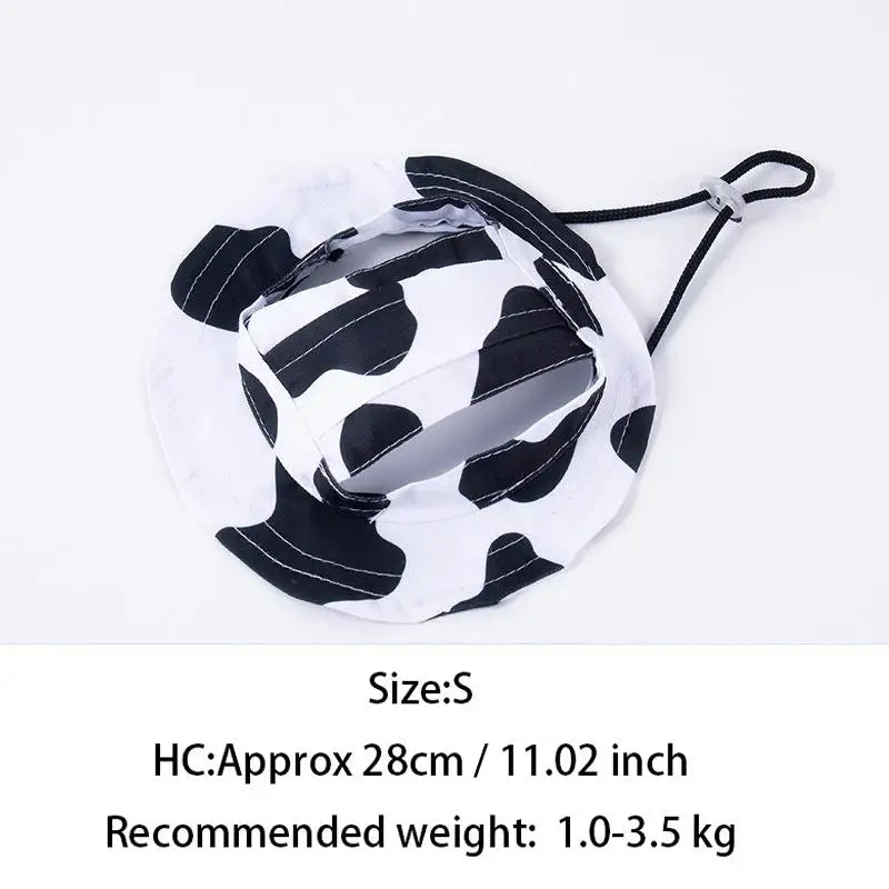 Pets Hat Ear Holes Adjustable Baseball Cap Medium Small Dogs Summer Qme S Black white